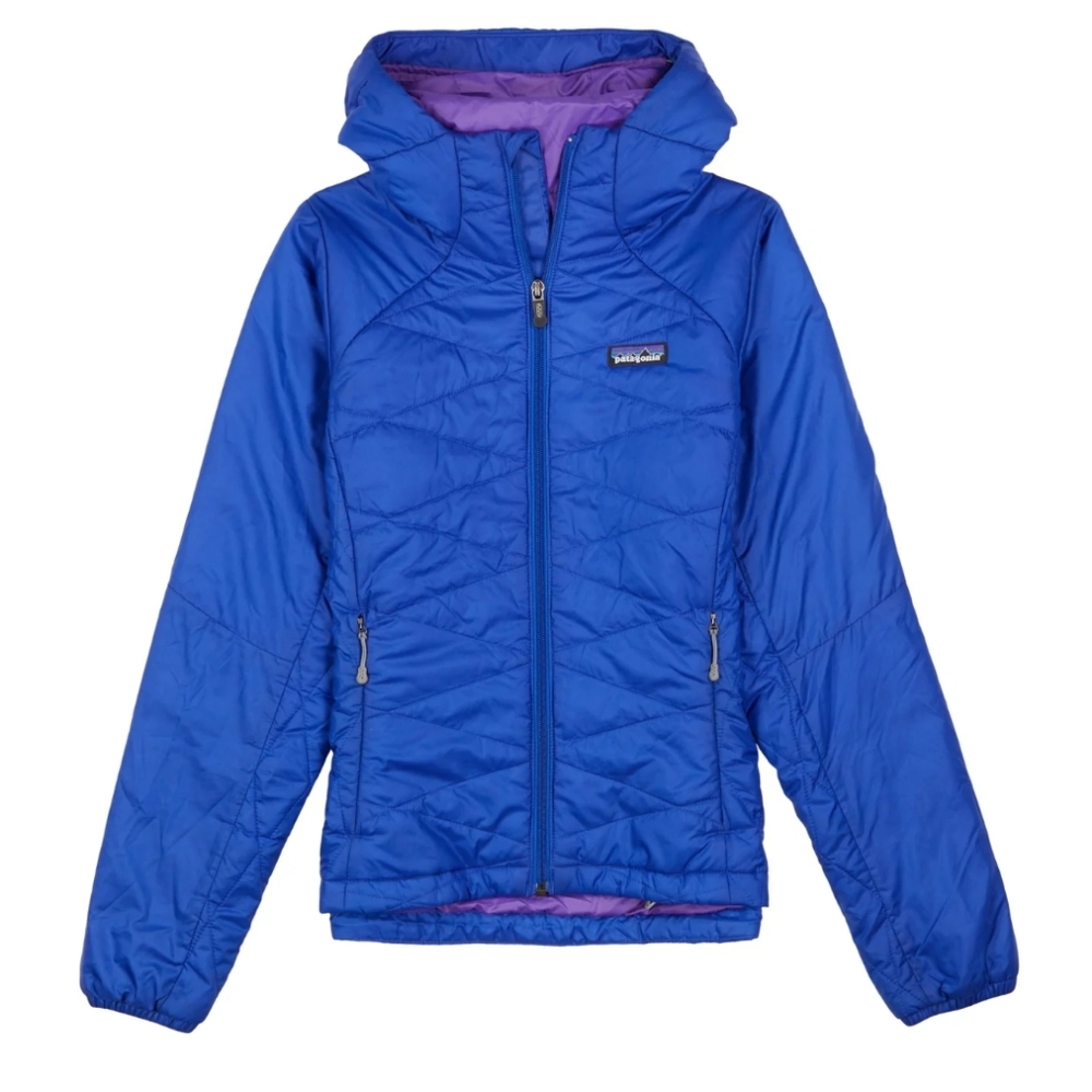 Patagonia micro puff hooded jacket coat - vintage royal blue XS